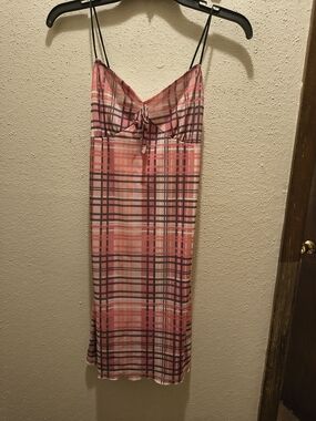 Pink Plaid Slip Dress